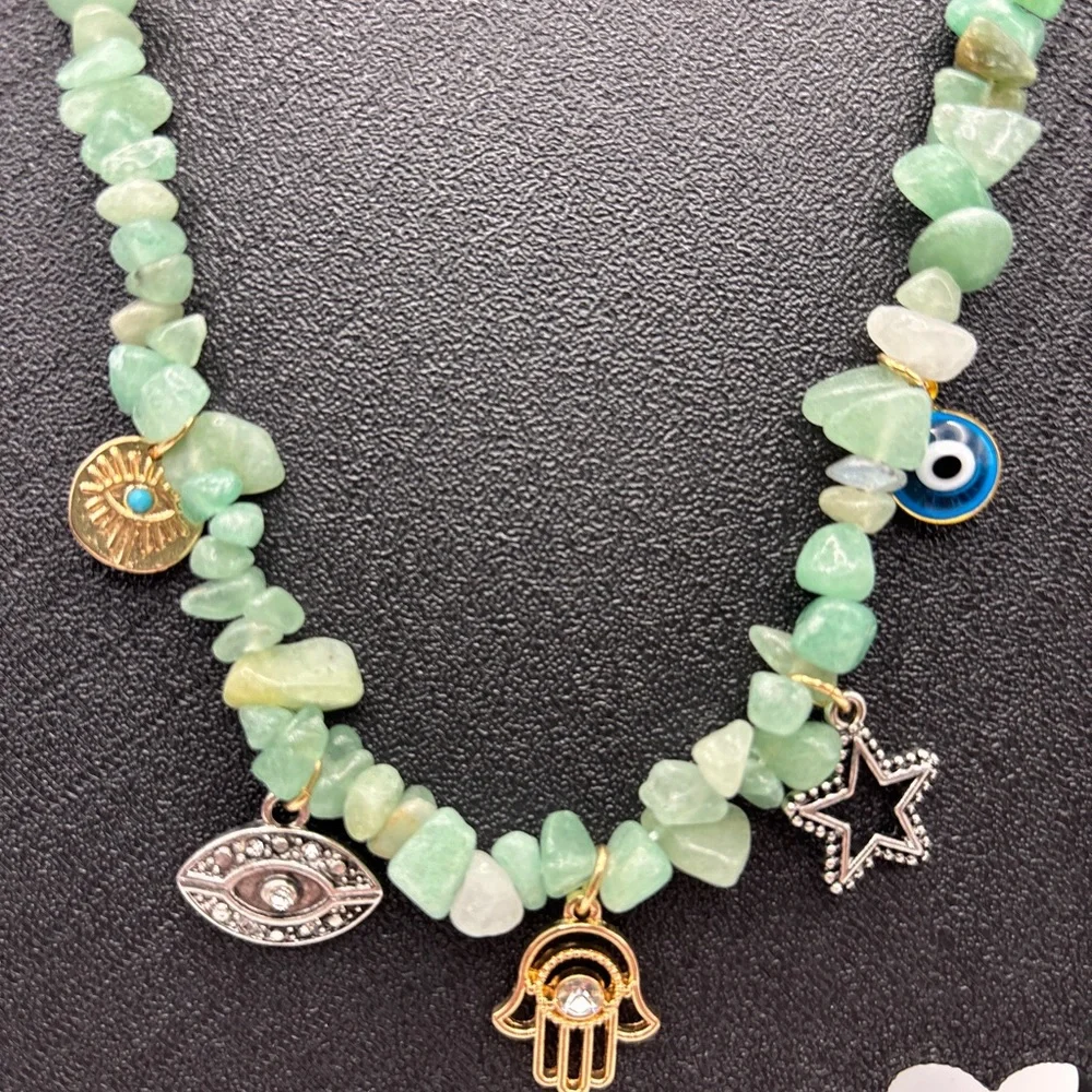 Torrid Green Stone Charm Necklace NWT MSRP $20 - Picture 2 of 6